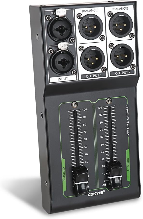 Passive Stereo Volume Controller, XLR 2 Input 2 Output Stereo Studio Controller by DHASUWT