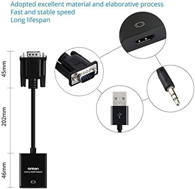 VGA to HDMI, 1080P Adapter for Computer, HDTV - Image 5