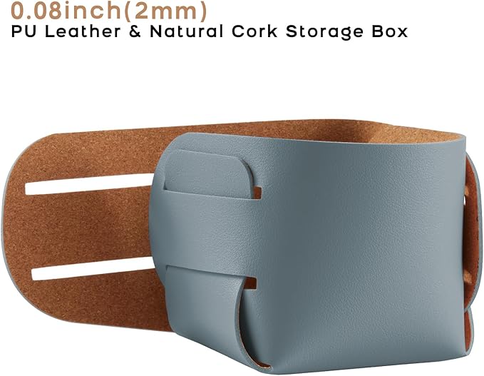 HOMIEAZICOZI 2-Pack Cork Leather Desk Accessories Storage - Image 2