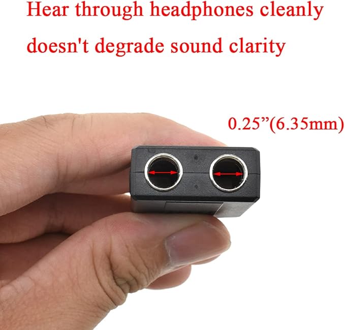 Hahiyo 6.35 M-2x6.35 F-TS Stereo Plug Interconnect Audio One Male 6.35mm and - Image 3