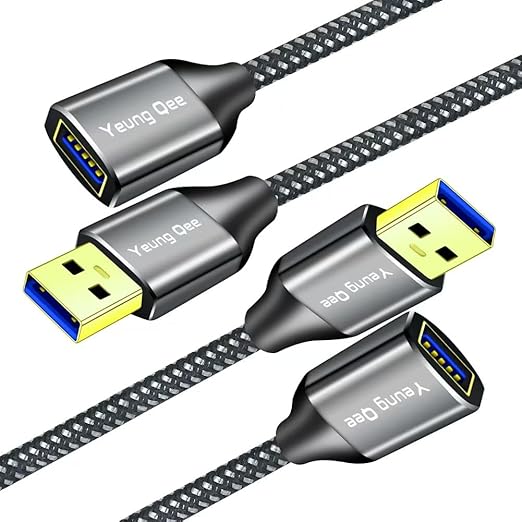 USB 3.0 Extension Cable 1.5 ft, 5Gbps High Speed USB 3.0 Type A Male to Female by Yeung+Qee