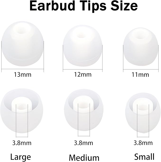 Earbud Replacement Tips Silicone Earbud Tips Ear Bud Covers Fit Most in-Ear - Image 2
