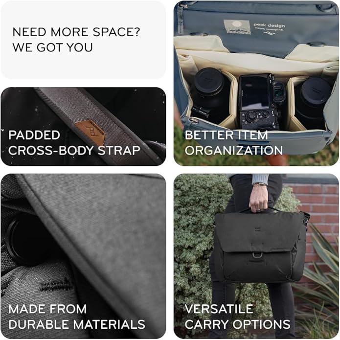 Peak Design Everyday Messenger V3 13L, Weatherproof Camera and Work Bag - Image 2