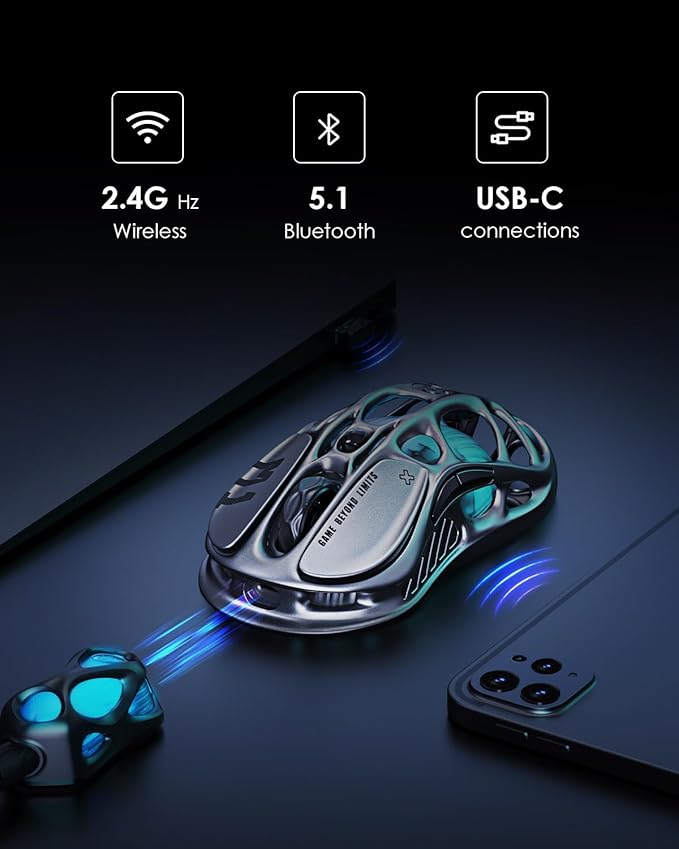 GravaStar Wireless Gaming Mice Mercury M1 Pro, Lightweight Magnesium Alloy - Image 4