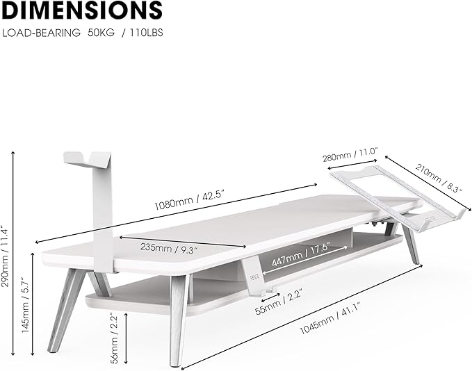 Fenge Dual Monitor Stand, Monitor Riser - Image 5