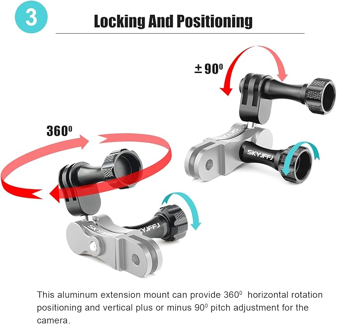 Aluminum Ball gopro Handlebar Mount, 360 Rotation and Lock Any Direction - Image 4