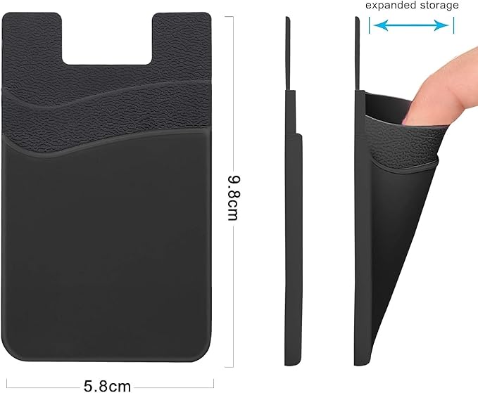 SS Phone Wallet, Phone Card Holder Stick on Credit Card Holder - Image 5