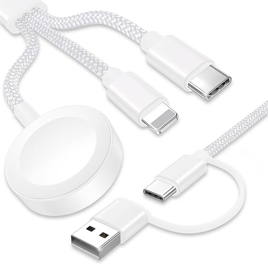 Upgraded 3 in 2 USB C Cable for Apple Watch Charger Travel USBC Multi Fast by top-up