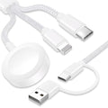 Upgraded 3 in 2 USB C Cable for Apple Watch Charger Travel USBC Multi Fast by top-up