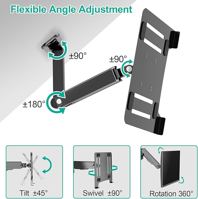 Laptop Wall Mount, 2-in-1 Gas Spring Wall Holder - Image 5