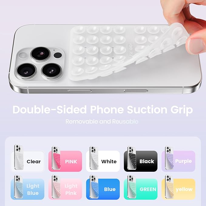 2PCS Silicone Suction Cup Phone Case Mount Double Sided, Hands-Free Phone - Image 4