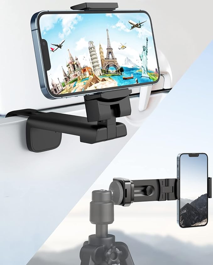 MiiKARE Travel Essentials Airplane Phone Holder, Universal Handsfree Phone Mount by MiiKARE