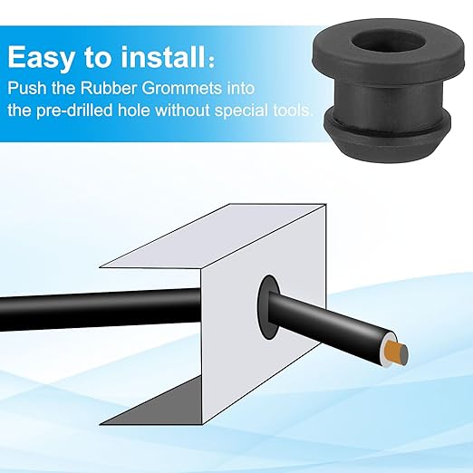 PATIKIL 9.5mm / 3/8 Inch Drill Hole, 1/4 Inch ID Rubber Grommets - Image 4