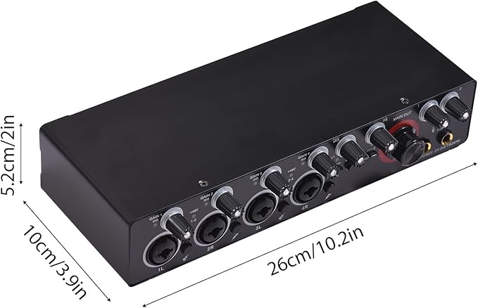 4 Channels Sound Card Computer Audio Interface, 4-in 4-out - Image 8