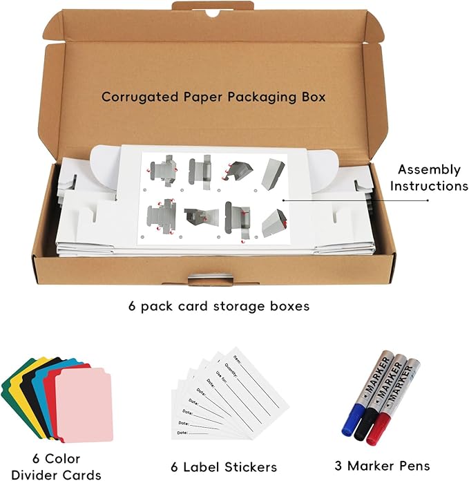 Toploader Storage Box, 6 Packs 900 Count Corrugated Cardboard Storage Box - Image 6