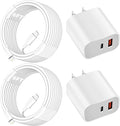 iPhone Charger Fast Charging Block, Dual Port Fast Apple iPhone Charger2Pack by SpeedScope