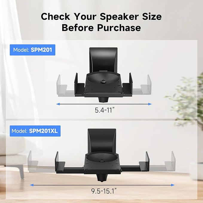 suptek Large Dual Side Clamping Bookshelf Speaker Wall Mounting Bracket - Image 2