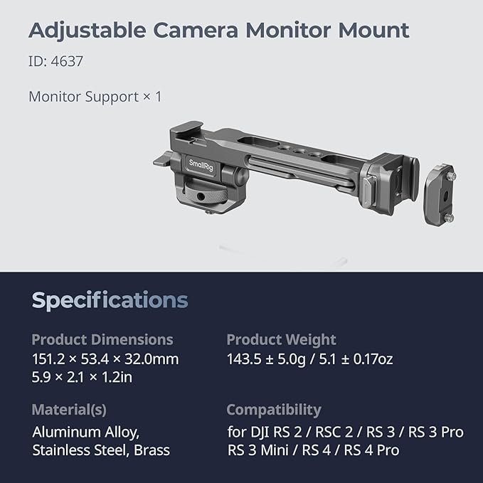 SMALLRIG HawkLock Quick Release Adjustable Camera Monitor Mount, NATO Rail and - Image 9