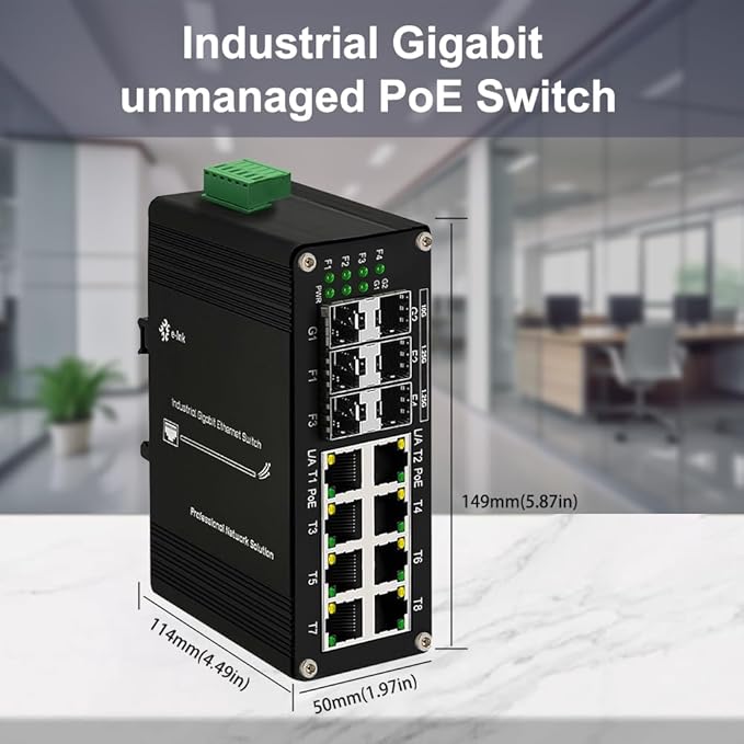 Industrial 8 Port Gigabit Ethernet Plus PoE Switch - Image 6