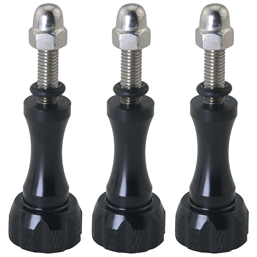 3PCS Black Aluminium Alloy Hand Tightened Screws Length 19.6mm Universal Action - Image 3