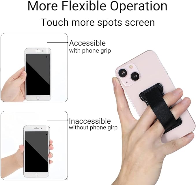 Phone Grip Holder for Hand, Universal Finger Strap Phone Holder, Finger Selfie - Image 3