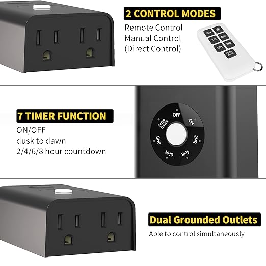 Minoston Outdoor Timer Outlet Waterproof - Image 2