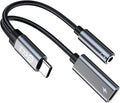 USB Type C to 3.5mm Headphone and Charger Adapter, 2 in 1 USB C to Aux Audio by KINBOOFI