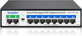 8 Port Gigabit PoE Switch with 2*1000Mbps Uplink, Easy Managed 10 Port Gigabit by Goalake