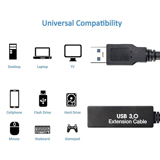32Feet USB 3.0 Extension Cable, Type A-Male A-Female Extender Cord, - Image 2