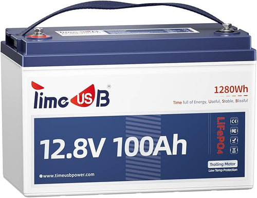 12.8V 100Ah TM LiFePO4 Battery by Timeusb