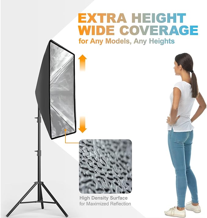 LimoStudio 1600W Output Remote Control, 20 x 28 inch Softbox Continuous - Image 6