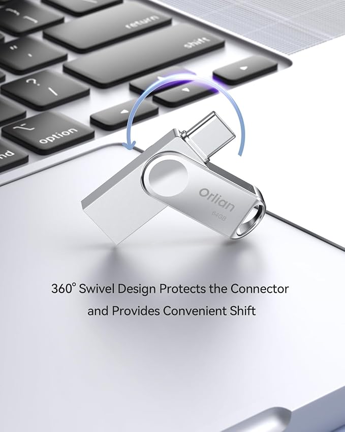 64GB USB C Flash Drive, Dual Drive USB 3.0 and Type C Thumb Drive Up to 110MB/s - Image 4