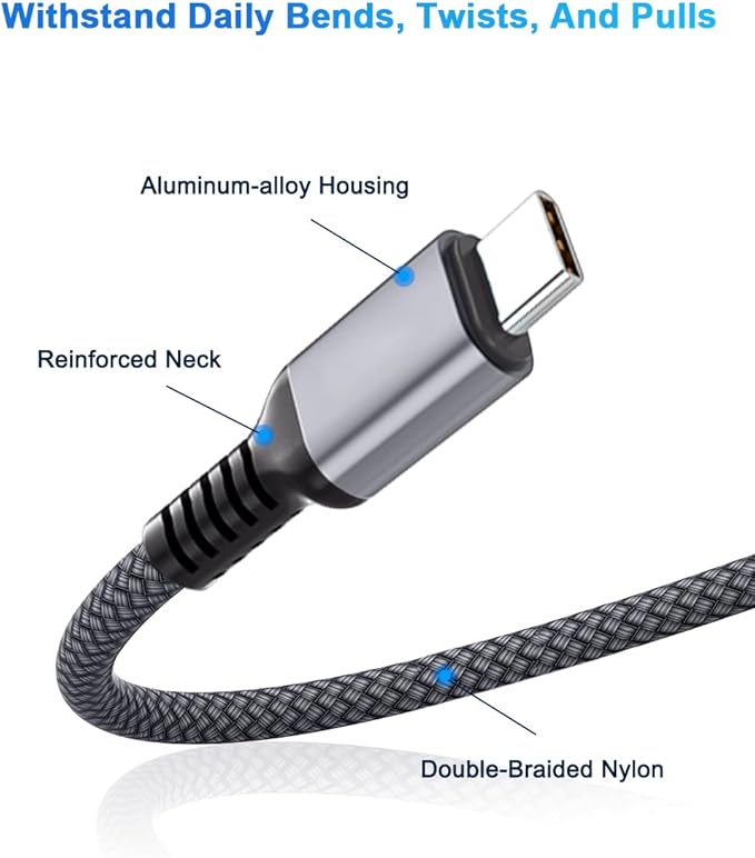 Elebase USB C to C 100W Charging Cable 6.6FT - Image 2