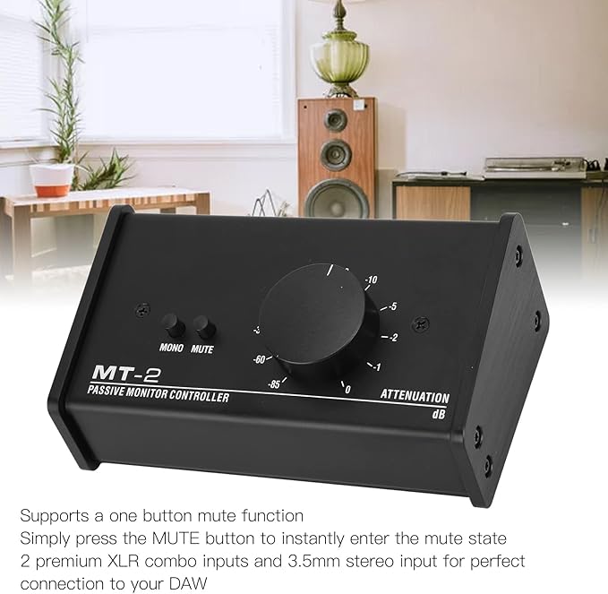 Big Knob Passive Monitor Controller, XLR and 3.5mm Interface Large Volume Knob - Image 3