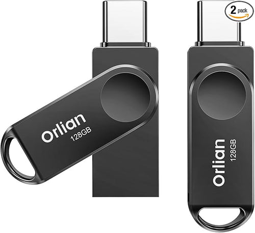 128GB 2-Pack USB C Flash Drive, Dual Drive USB 3.0 and Type C Thumb Drive Up to by Orlian