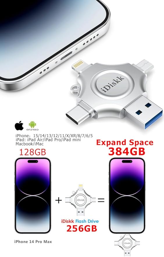 256GB App-le Certified iPhone 17 16 iDiskk FLASHDRIVE 256GB USB C Thumb Drive - Image 3