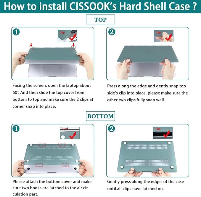 CISSOOK Case for MacBook Pro 14 Inch M4 M3 M2 M1 Chip 2024 2023 2022 2021 - Image 8