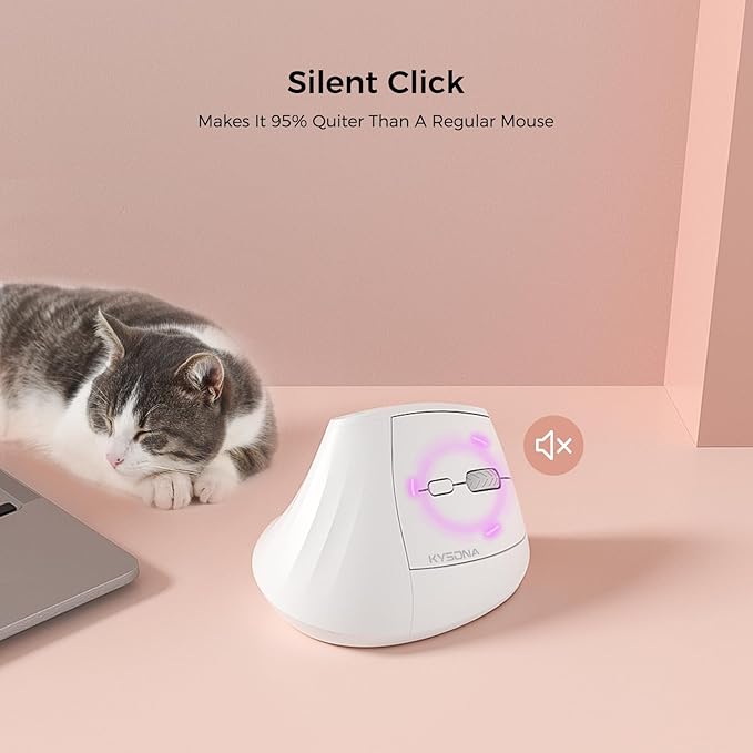 57° Ergonomic Wireless Tower Mouse, Vertical Quiet Ergo Mouse, 5 Buttons - Image 5