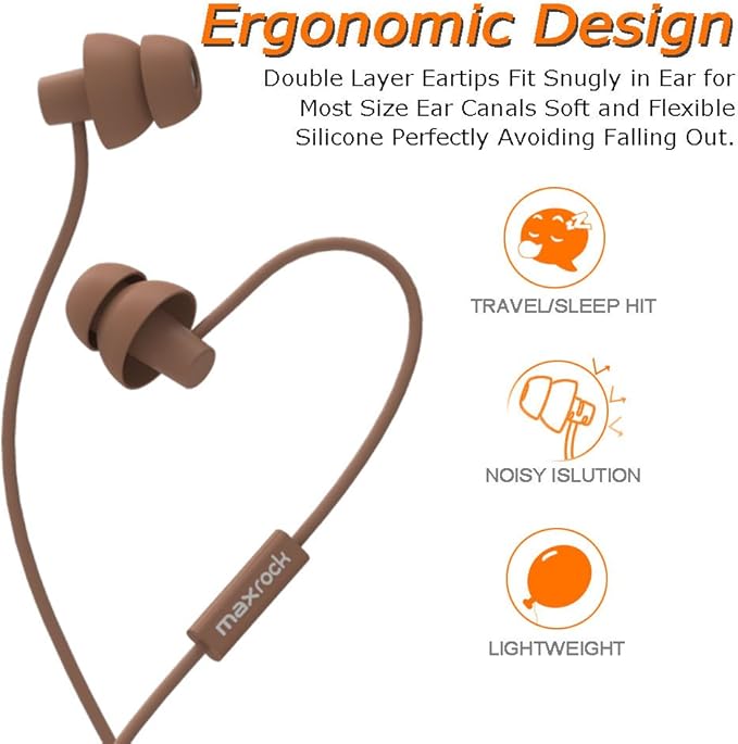 MAXROCK Sleeping Headphones, in-Ear Soundproof Earplug Soft Earbuds - Image 2