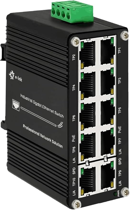 Mini Industrial 8-Port 10/100/1000T 802.3at PoE + 2-Port 10/100/1000T Din Rail by Steloproad
