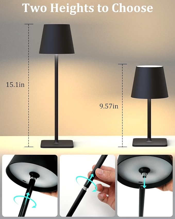 Cordless Table Lamp Rechargeable Lamps: 6000mAh Battery Operated Table Lamp - Image 5