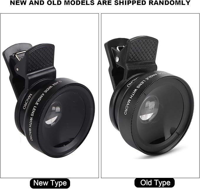 Cell Phone Lens Attachment, 2 in 1 Clip-on Mobile Phone 0.45X Wide Angle + - Image 9