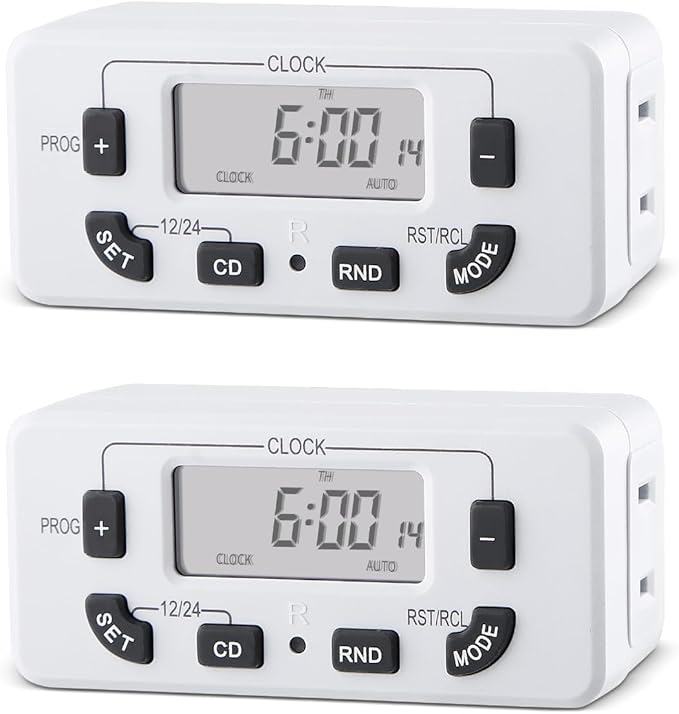 7 Day Programmable Digital Timer Outlet, Indoor Timer by Unknown