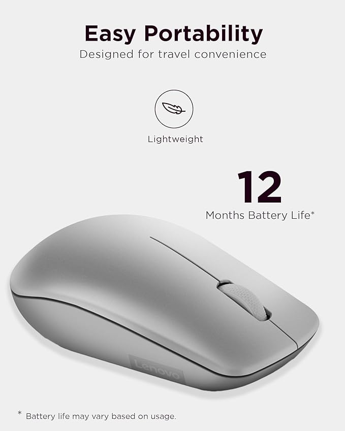Lenovo 530 Full Size Wireless Computer Mouse - Image 5