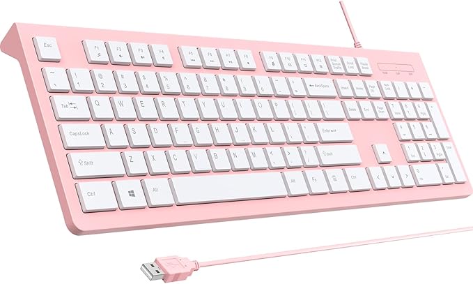 Computer Keyboard Wired, Plug Play USB Keyboard, Low Profile Chiclet Keys by COLIKES