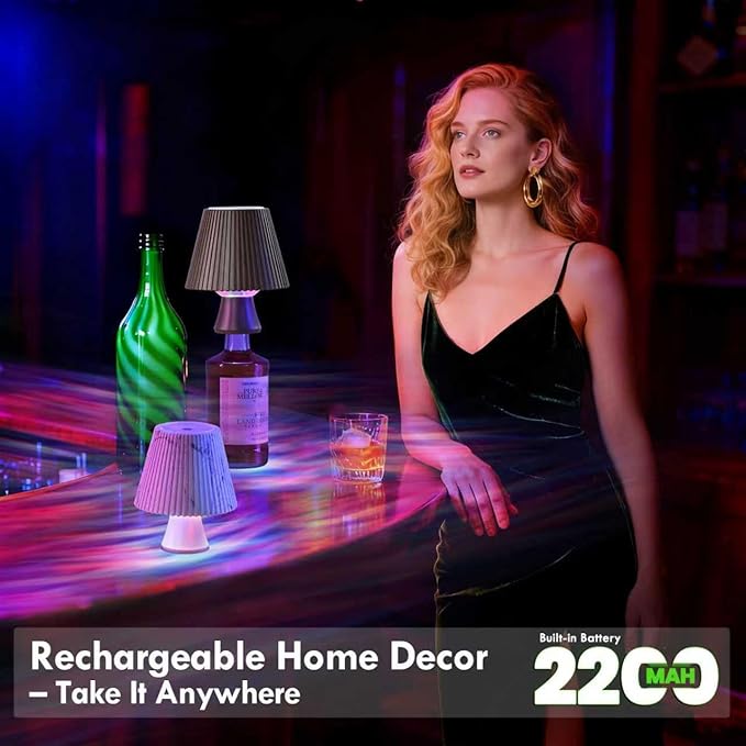 WILIT Wireless Bottle Lamp Shade, RGB Color Changing LED Night Light, Mood - Image 3