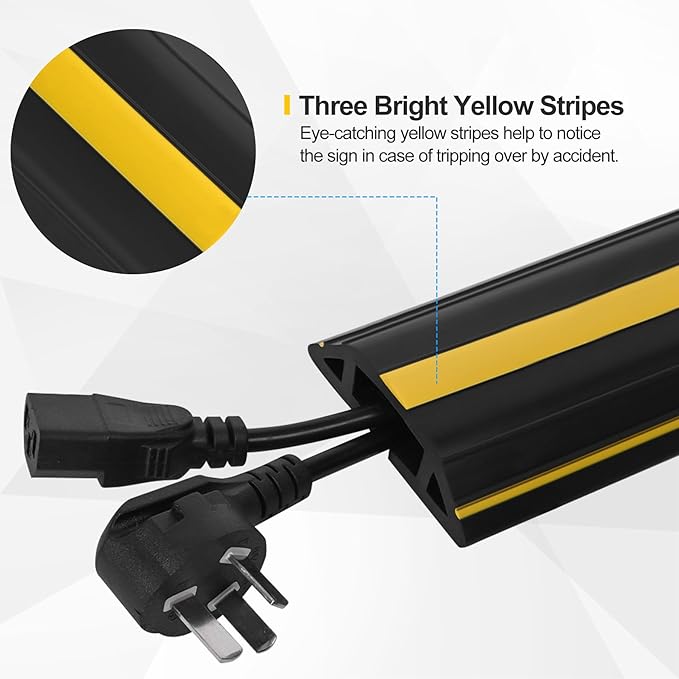 Floor Cord Cover 10Ft 2Pcs Heavy Duty PVC Floor Cable Protector Electric Cord - Image 5