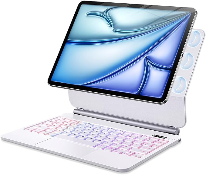 Keyboard Case for iPad Air 13 inch, iPad Pro 12.9 inch, Easy-Set Floating by LINHUANXILE