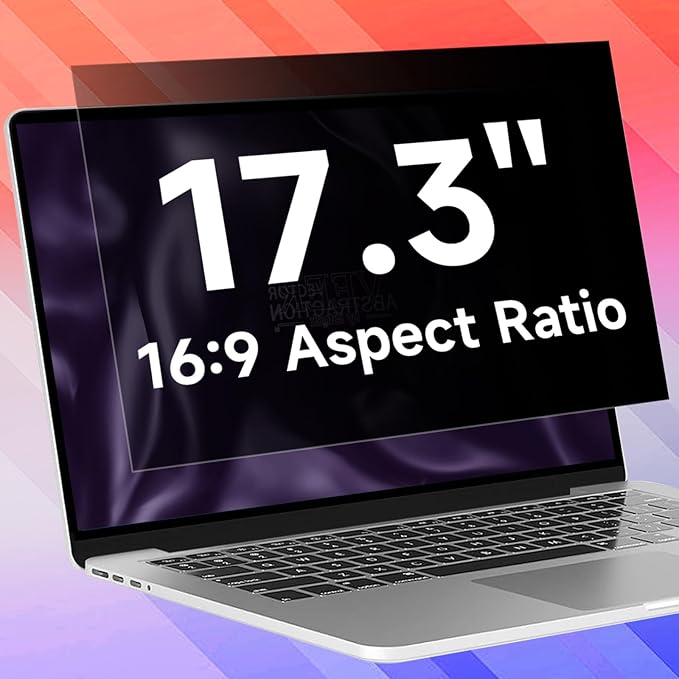 17.3 Inch 1920x1080 Laptop Privacy Screen Filter, Anti Blue Light Glare & Anti by ANTOGOOV