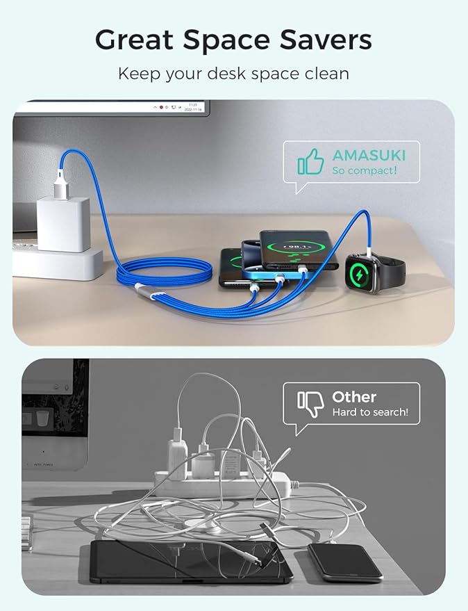 2Pack Travel Essentials Multi Charging Cable - Image 3